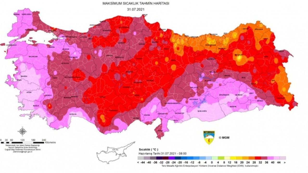Meteoroloji'den haritalı 'sıcak hava' uyarısı