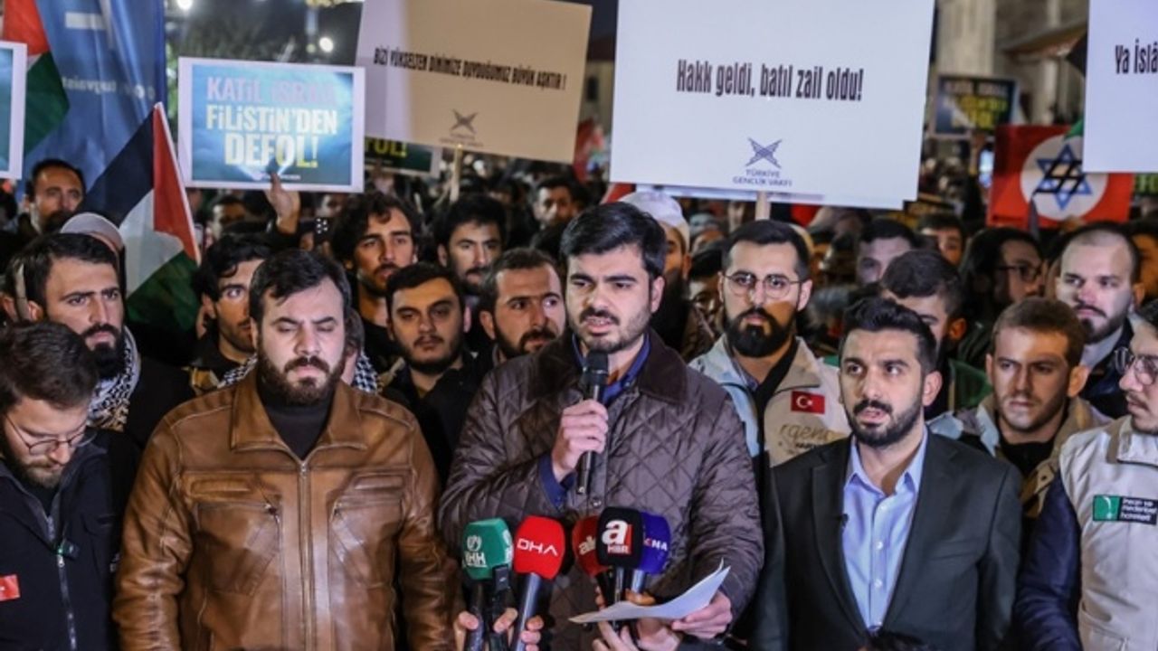 İsrail güçlerinin Mescid-i Aksa baskını İstanbul'da protesto edildi