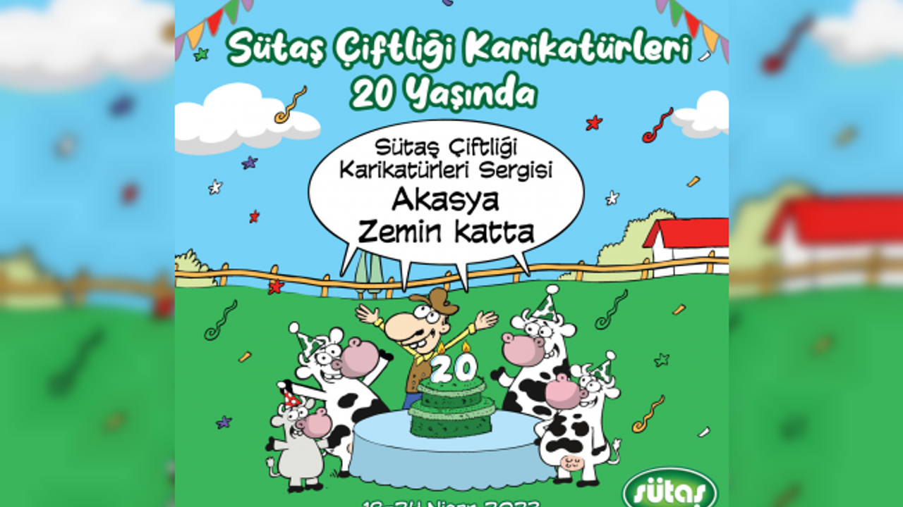 Sütaş Çiftliği Karikatürleri Sergisi, 18-24 Nisan tarihleri arasında Akasya’da