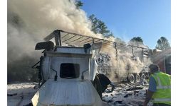 TIR'a arkadan çarpan TIR alev alarak yandı, sürücü öldü