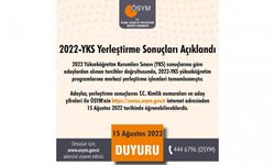 2022-YKS yerleştirme sonuçları açıklandı