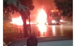 Fatih'te kazanın ardından araçlar alev aldı
