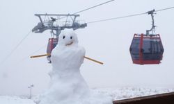 Erciyes'te kar yağışı etkili oldu