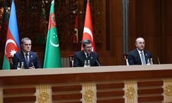 Çavuşoğlu, Azerbaycanlı ve Türkmenistanlı mevkidaşlarıyla ortak basın toplantısı düzenledi