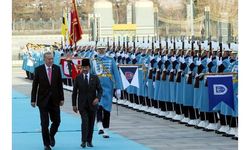 Cumhurbaşkanı Erdoğan, Brunei Darusselam Sultanı Waddaulah'ı resmi törenle karşıladı