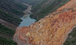 İslahiye'de depremin ardından meydana gelen heyelan vadide doğal gölet oluşturdu