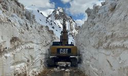 Hakkari'de ekipler nisanda da metrelerce karla mücadele ediyor