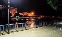 Samsun'da yağışlar nedeniyle Terme Çayı taştı