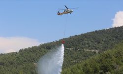 Yangın söndürme helikopteri 'NEFES' dünkü yangında hem gündüz hem gece 70'den fazla sorti yaptı