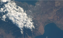 Uluslararası Uzay İstasyonu'ndan görülen Maui orman yangınları