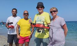 Antalya'da cankurtaran dron Alman turisti kurtardı