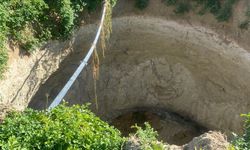 Konya'da 20 metre çapında, 15 metre derinliğinde obruk oluştu