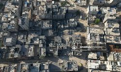 İsrail'in Gazze'ye saldırılarında yıkılan binalar havadan görüntülendi