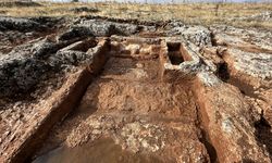 Perre Antik Kenti'nde 1800 yıllık boğa başı kabartması bulundu