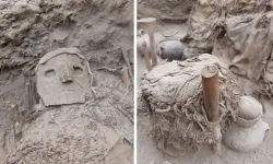 Arkeologlar, oyma maskelerle donatılmış 70'ten fazla sağlam mezar paketi keşfetti