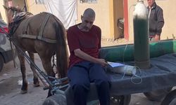 Hasta Filistinli eşek arabasıyla hastaneleri dolaşarak oksijen aradı