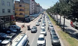 Samsun-Ordu kara yolundaki trafikte bayram yoğunluğu