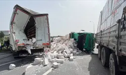 Anadolu Otoyolu'nda kaza: 3 kamyon çarpıştı