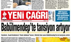 Yeni Çağrı Gazetesi'nin 22 Temmuz 2026 Çarşamba Tarihli Gazete Sayfaları