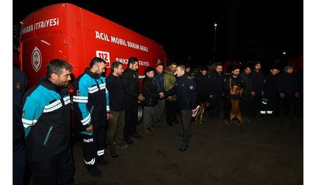Ankara Büyükşehir Belediyesi itfaiye ekibinin bir kısmı başkente döndü