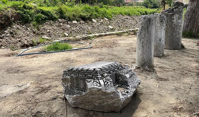 Amasra'da selin ardından antik su kanalı kalıntıları ortaya çıktı
