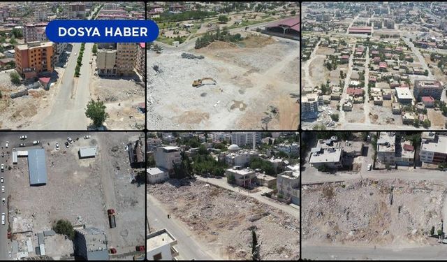 Deprem bölgesinde kaldırılan enkazların yerinde boş arsalar kaldı