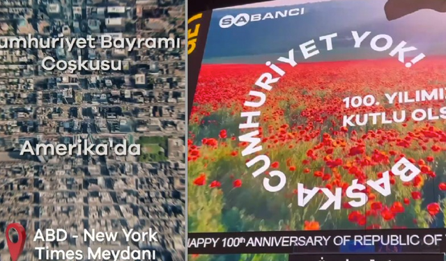 Sabancı, Cumhuriyet’in 100’üncü yılının coşkusunu Times Meydanı’na taşıdı