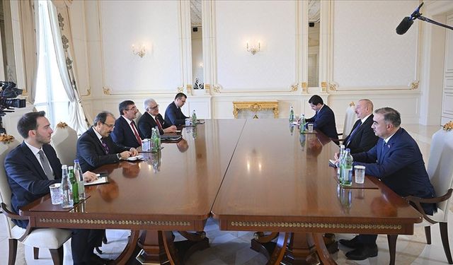 Azerbaycan Cumhurbaşkanı Aliyev, Cumhurbaşkanı Yardımcısı Yılmaz'ı kabul etti