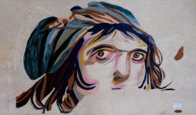 Kırklareli'nde keçe işleme sanatıyla yapılan "Çingene kızı" tablosu ilgi çekti