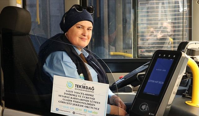 Kadın otobüs şoförü yolcularını güvenle ulaştırıyor