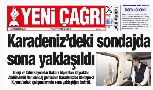 Yeni Çağrı Gazetesi'nin 18 Mayıs 2025 Pazar Tarihli Gazete Sayfaları