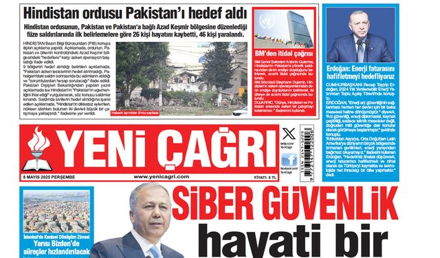 Yeni Çağrı Gazetesi'nin 8 Mayıs 2025 Perşembe Tarihli Gazete Sayfaları
