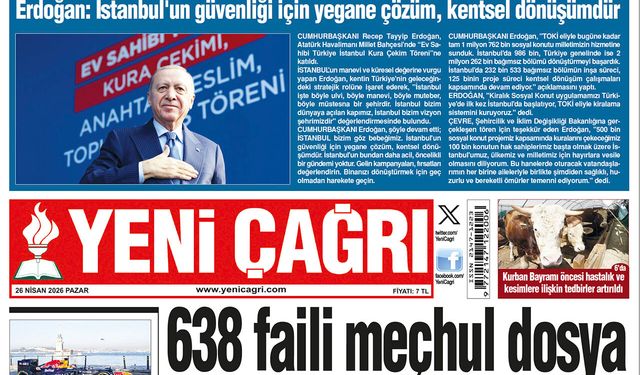 Yeni Çağrı Gazetesi'nin 26 Nisan 2026 Pazar Tarihli Gazete Sayfaları