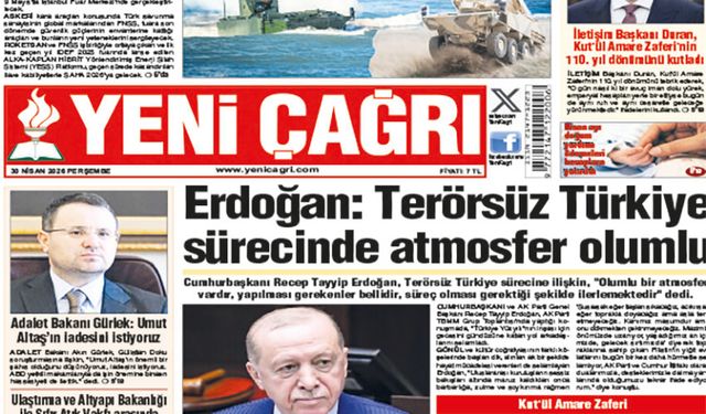Yeni Çağrı Gazetesi'nin 30 Nisan 2026 Perşembe Tarihli Gazete Sayfaları