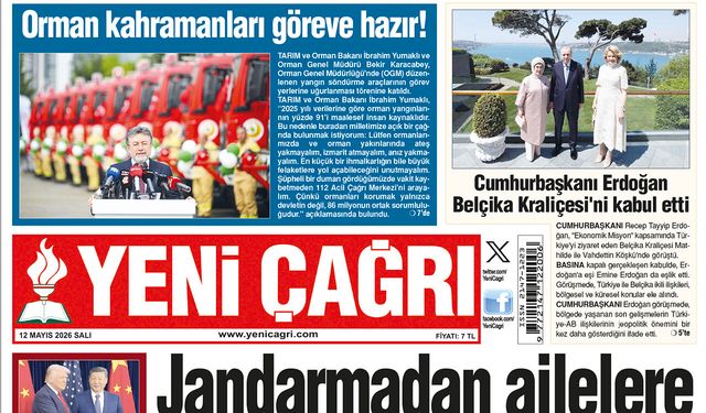 Yeni Çağrı Gazetesi'nin 12 Mayıs 2026 Salı Tarihli Gazete Sayfaları
