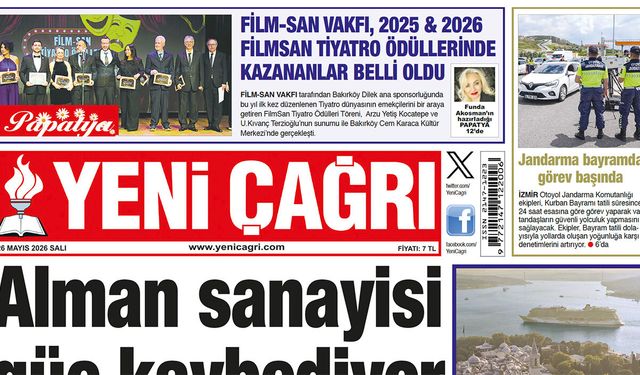 Yeni Çağrı Gazetesi'nin 26 Mayıs 2026 Salı Tarihli Gazete Sayfaları
