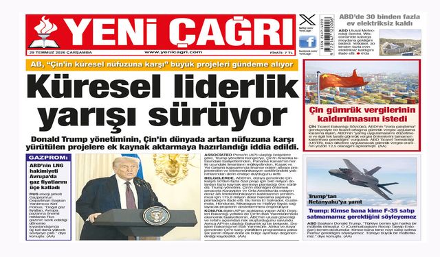 Yeni Çağrı Gazetesi'nin 29 Temmuz 2026 Çarşamba Tarihli Gazete Sayfaları