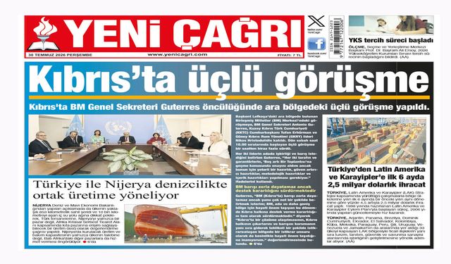 Yeni Çağrı Gazetesi'nin 30 Temmuz 2026 Perşembe Tarihli Gazete Sayfaları