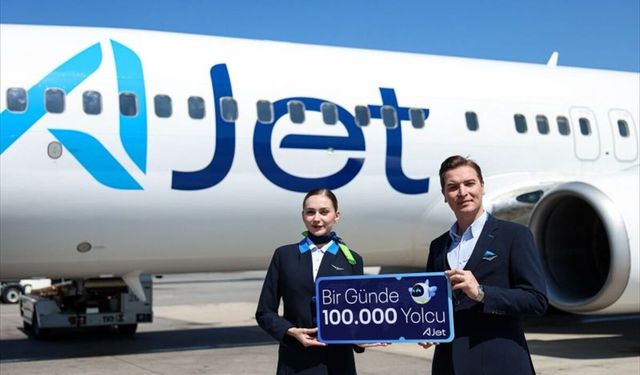 AJet, dün 101 bin 545 kişiyi taşıyarak günlük yolcu rekoru kırdı