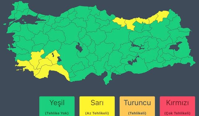 İçişleri Bakanlığından 10 il için 'sarı' kodlu meteorolojik uyarı