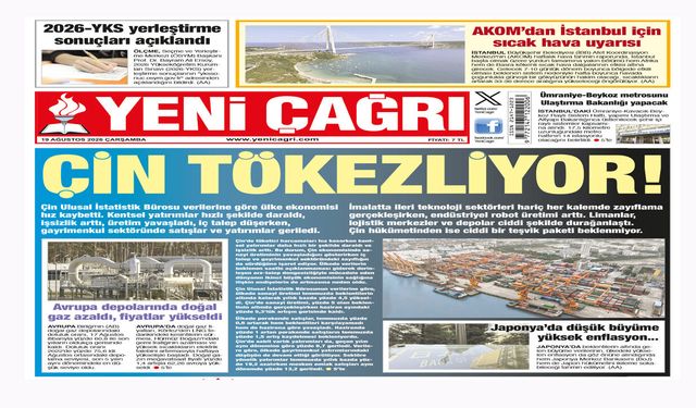 Yeni Çağrı Gazetesi'nin 19 Ağustos 2026 Çarşamba Tarihli Gazete Sayfaları