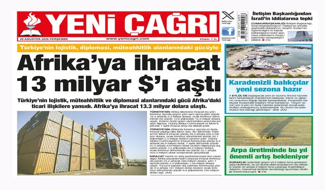 Yeni Çağrı Gazetesi'nin 20 Ağustos 2026 Perşembe Tarihli Gazete Sayfaları