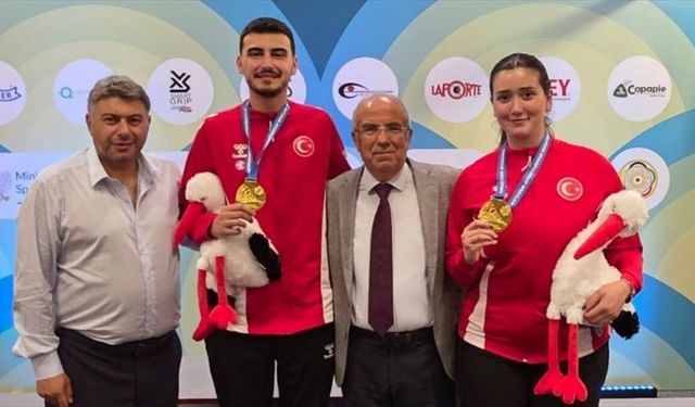 Milli atıcılar Şimal Yılmaz ile Fahrettincan Er, 23 yaş altında Avrupa şampiyonu oldu