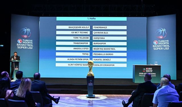 Türkiye Sigorta Basketbol Süper Ligi'nin 2026-2027 sezonu fikstür çekimi yapıldı