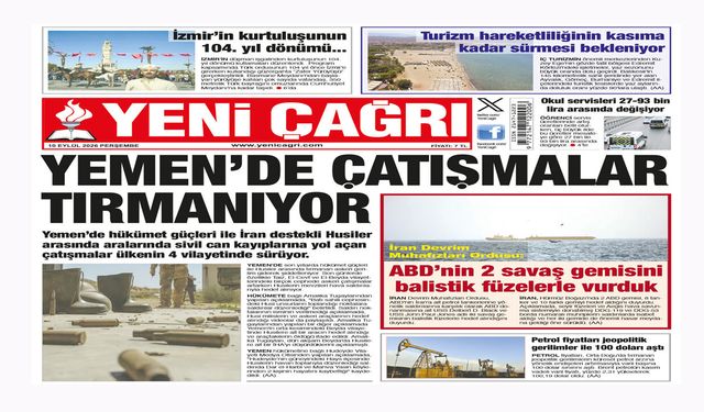 Yeni Çağrı Gazetesi'nin 10 Eylül 2026 Perşembe Tarihli Gazete Sayfaları