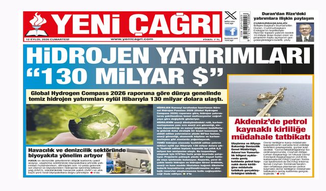 Yeni Çağrı Gazetesi'nin 12 Eylül 2026 Cumartesi Tarihli Gazete Sayfaları