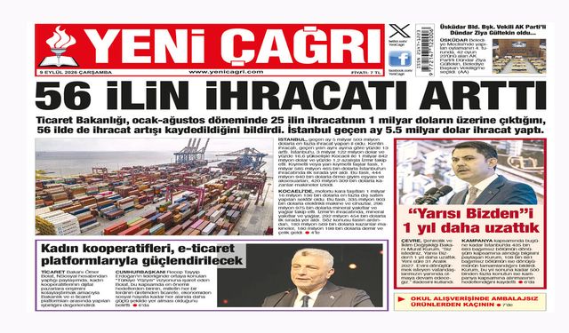 Yeni Çağrı Gazetesi'nin 9 Eylül 2026 Çarşamba Tarihli Gazete Sayfaları