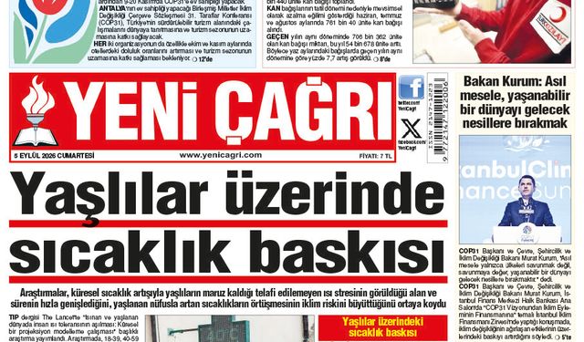 Yeni Çağrı Gazetesi'nin 5 Eylül 2026 Cumartesi Tarihli Gazete Sayfaları