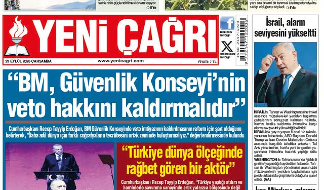 Yeni Çağrı Gazetesi'nin 23 Eylül 2026 Çarşamba Tarihli Gazete Sayfaları