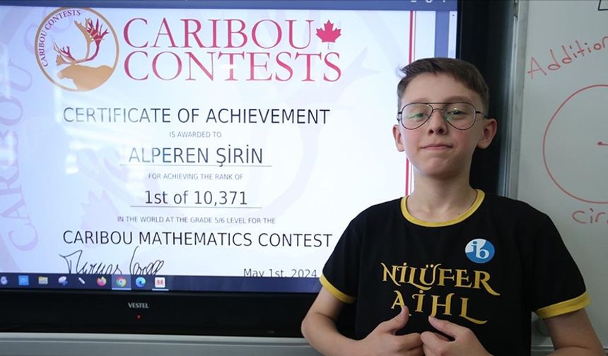 Bursalı Alperen, Uluslararası Caribou Matematik Yarışması'nda birinci oldu